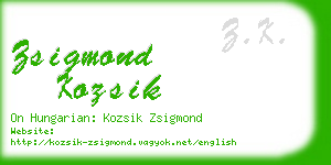 zsigmond kozsik business card